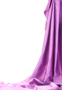 Purple silk drape isolated on white