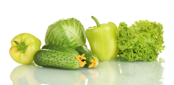Green vegetables isolated on white — Stock Photo, Image