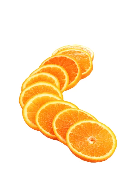 오렌지는 흰색 절연 클로즈업 — 스톡 사진
