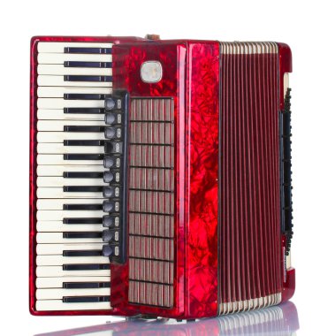 Retro accordion isolated on white clipart