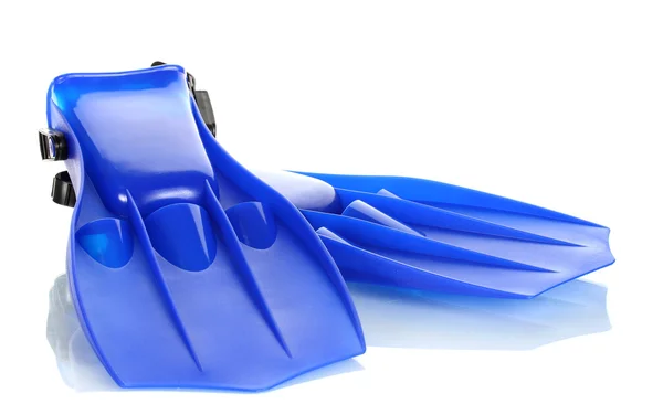 Blue flippers isolated on white — Stock Photo, Image