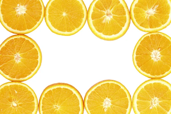 Orangen aus nächster Nähe isoliert auf weiß — Stockfoto