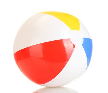 parlak şişme topun üzerine beyaz izole