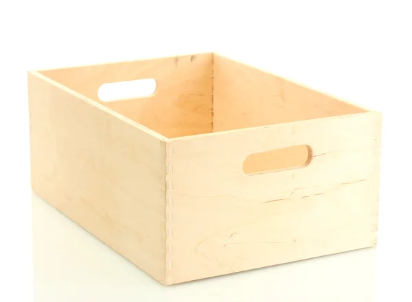Cajón de madera vacío aislado en blanco — Foto de Stock