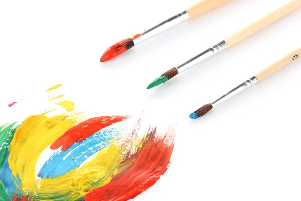 Gouache Paint Brush Isolated on a White Stock Photo - Image of hobby,  school: 38467984