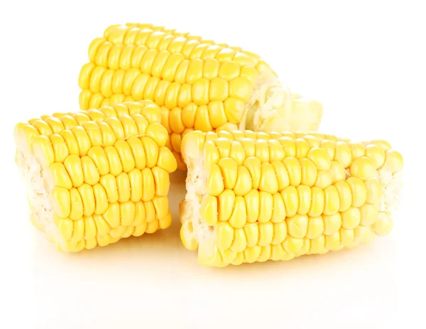 Friss kukorica darab elszigetelt fehér — Stock Fotó