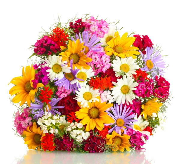 Piękny bukiet kwiaty jasne, na białym tle — Zdjęcie stockowe