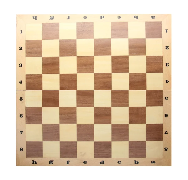 Tablero de ajedrez aislado en blanco — Foto de Stock