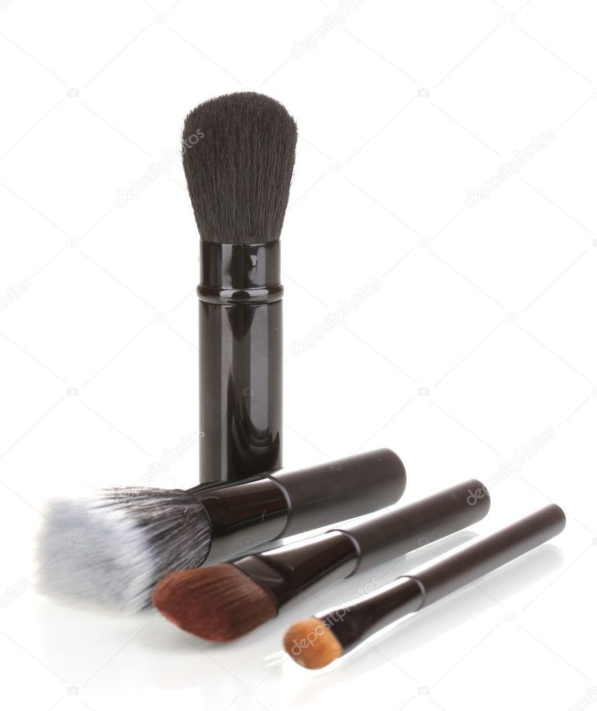 Cosmetic brushes isolated on white