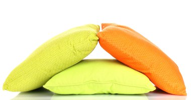 Bright color pillows isolated on white