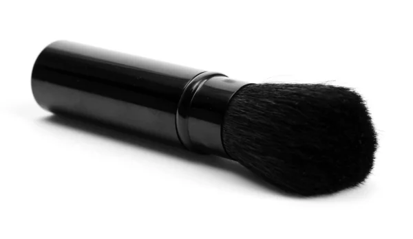 Cepillo negro para maquillaje aislado en blanco —  Fotos de Stock