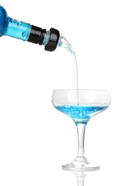 Läckra blå cocktail isolerad på vit — Stockfoto