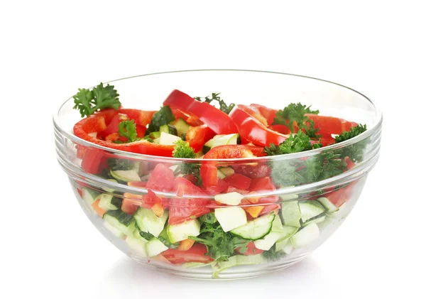 Taze salata üzerine beyaz izole — Stok fotoğraf