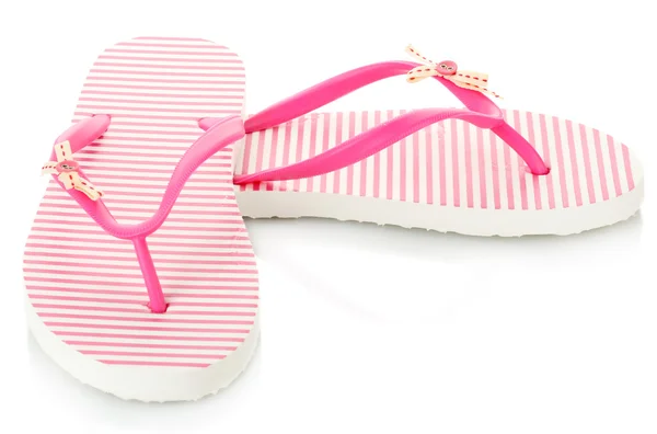 Pink beach shoes isolated on white — Stock Photo, Image