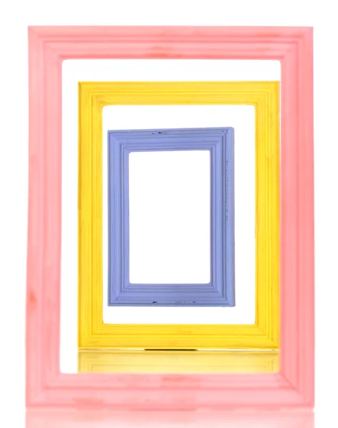 Houten frames geïsoleerd op wit — Stockfoto