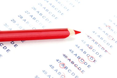 Answers to test questions close-up clipart