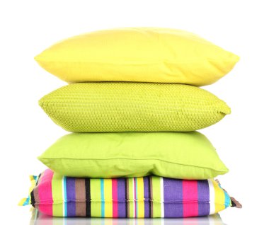 Bright color pillows isolated on white