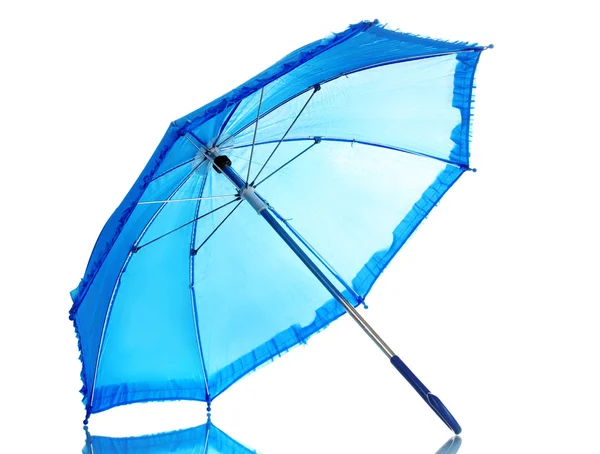 Μπλε ομπρέλα που απομονώνονται σε λευκό — Φωτογραφία Αρχείου