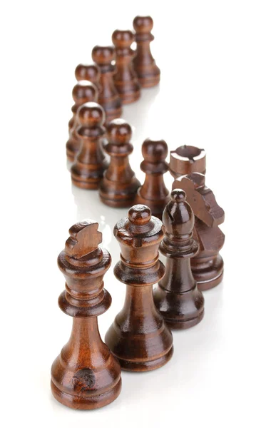 Pièces d'échecs isolées sur blanc — Photo