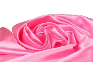 Pink silk drape isolated on white clipart