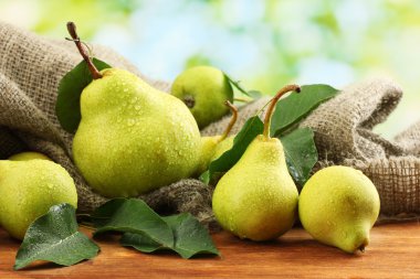 Juicy flavorful pears of nature background clipart