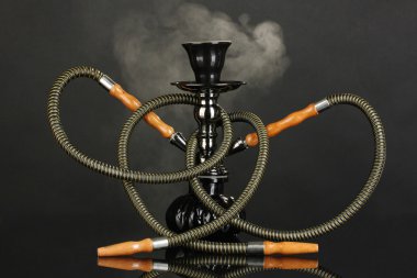 Hookah smoke on black background clipart