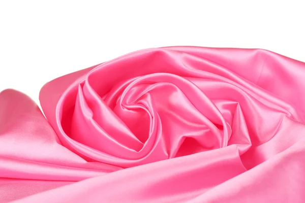 Drappeggio di seta rosa isolato su bianco — Foto Stock