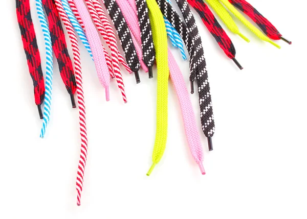 Colorful shoelaces isolated on white — Stock Photo, Image