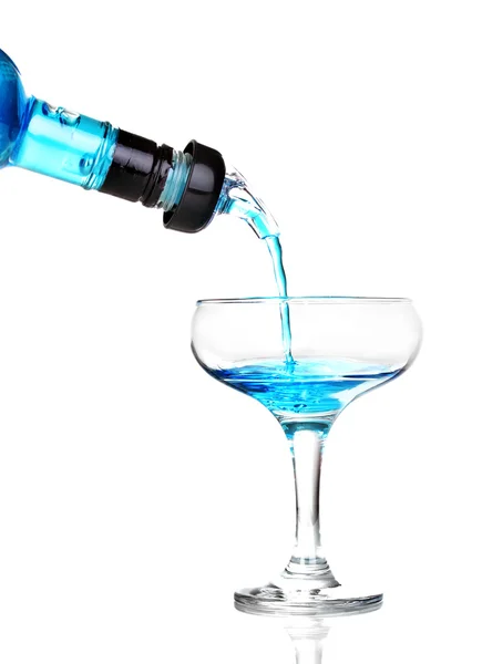 Lezzetli mavi üzerine beyaz izole kokteyl — Stok fotoğraf