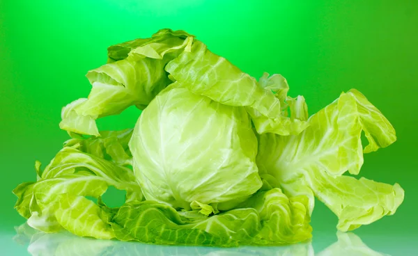 Cabbage on bright green background — Stock Photo, Image