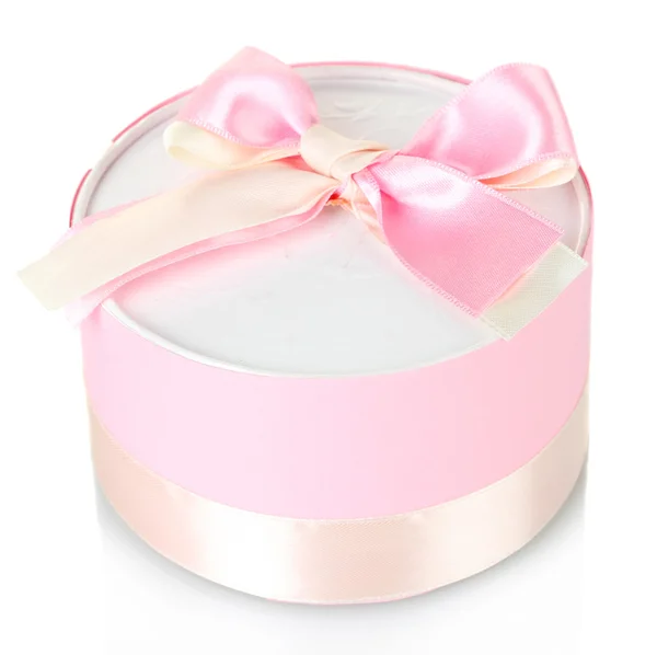 Beautirul pink gift isolated on white — Stock Photo, Image