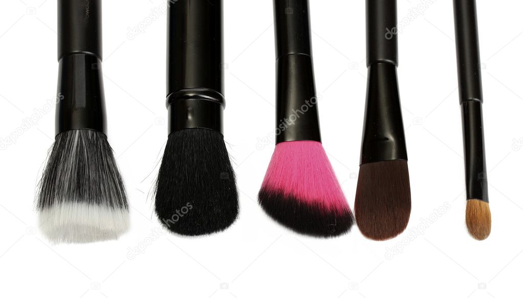 Schwarze Pinsel Fur Make Up Isoliert Auf Weiss Stockfoto C Belchonock 11765353