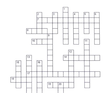 Crossword puzzle close-up clipart