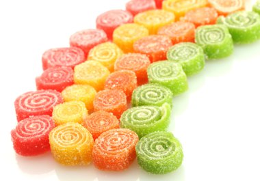 Sweet jelly candies isolated on white clipart