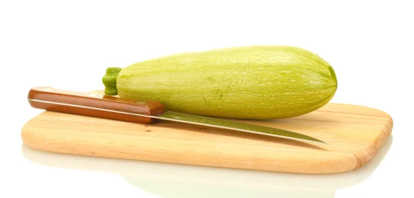 Squash na prkně s nožem izolovaných na bílém pozadí — Stock fotografie