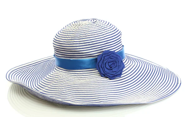 หมวกผู้หญิงฤดูร้อนที่สวยงามแยกกันบนพื้นหลังสีขาว — ภาพถ่ายสต็อก