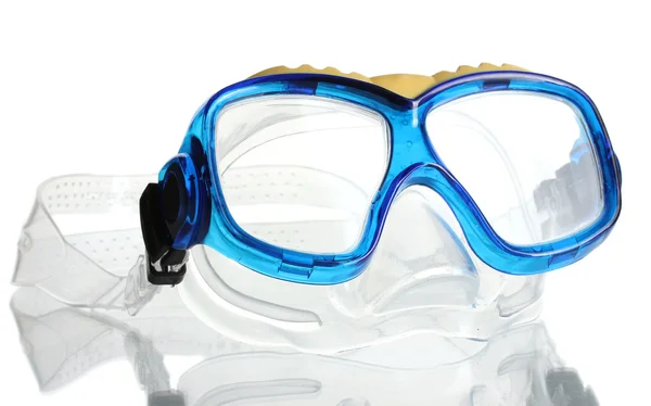 Μπλε κολύμπι γυαλιά απομονωθεί σε λευκό — Φωτογραφία Αρχείου