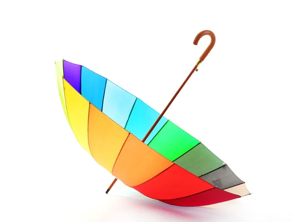 Kleurrijke paraplu, geïsoleerd op wit — Stockfoto
