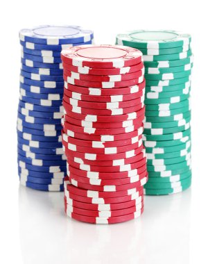 Casino chips isolated on white clipart