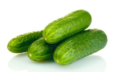 Fresh cucumbers isolated on white clipart