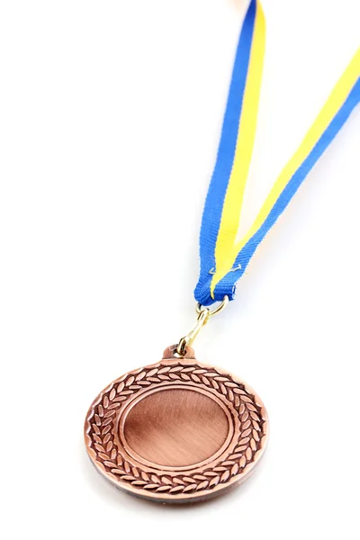 Medalha de bronze isolada sobre branco — Fotografia de Stock