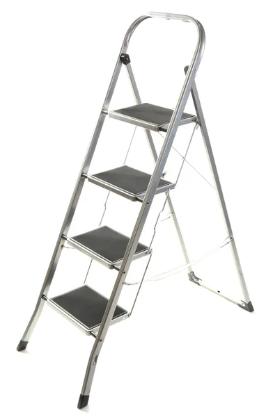 Металлическая лестница, изолированная на белом — стоковое фото