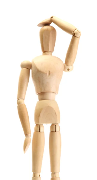 Wooden mannequin isolated on white — Stock Photo, Image