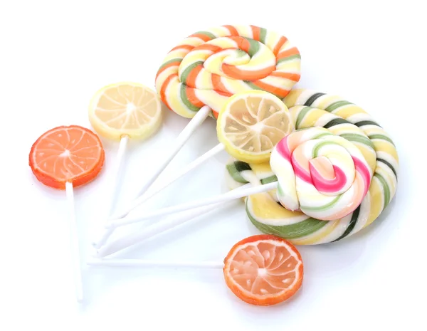 stock image Colorful lollipops isolated on white