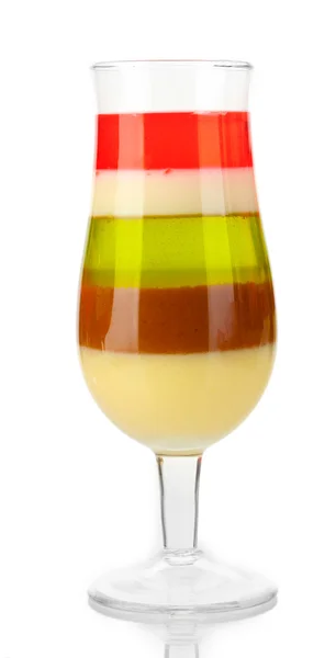 Ovocné želé ve skle izolovaných na bílém — Stock fotografie