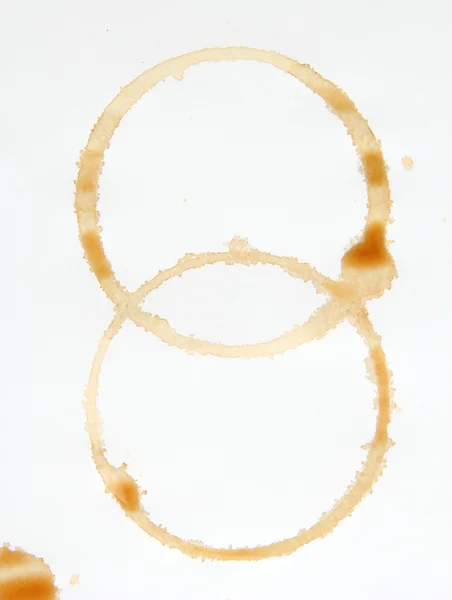 孤立在白纸上的咖啡渍 — 图库照片