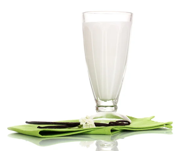 Vanilyalı milkshake üzerinde beyaz izole — Stok fotoğraf