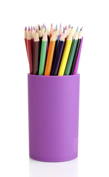 흰색 절연 유리에 색 연필 — 스톡 사진