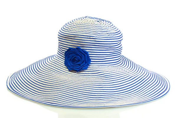 Szép nyári nő kalapot elszigetelt fehér background — Stock Fotó