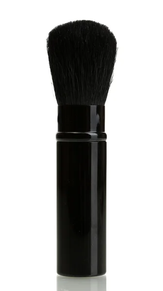 Černý kartáč pro make-up izolovaných na bílém — Stock fotografie